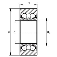 LR5205NPPU,LR5205-2RS - double row angular contact ball bearing LR5205NPPU